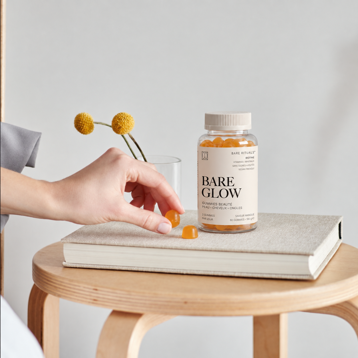 Bare Glow - Gummies multivitaminés pour la peau, les cheveux et les ongles